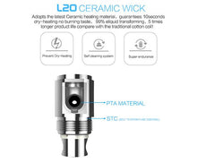 Load image into Gallery viewer, LSS L20 Atomizer Tank with Ceramic Wick Coil