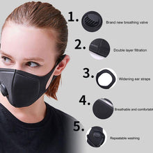 Load image into Gallery viewer, Face Mask PM2.5 Rated for Mouth, Nose w/ Breathing Valve