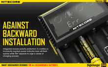 Load image into Gallery viewer, Nitecore D4 Universal Battery Charger Intellicharger 4-Bay LCD Display
