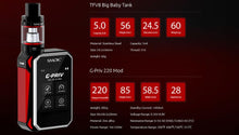 Load image into Gallery viewer, SMOK G-PRIV 220W TC Mod Starter Kit w/ TFV8 Big Baby Tank Atomizer
