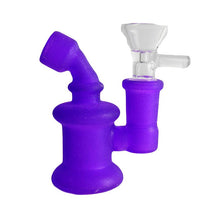 Load image into Gallery viewer, Glow in The Dark Glass Mini Water Pipe Bubbler with Glass Bowl Carb
