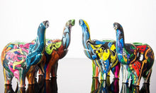 Load image into Gallery viewer, Pop Art Printed Elephant Silicone Water Pipe w/ Glass Bowl - 4.9" inch
