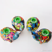 Load image into Gallery viewer, Pop Art Printed Elephant Silicone Water Pipe w/ Glass Bowl - 4.9" inch
